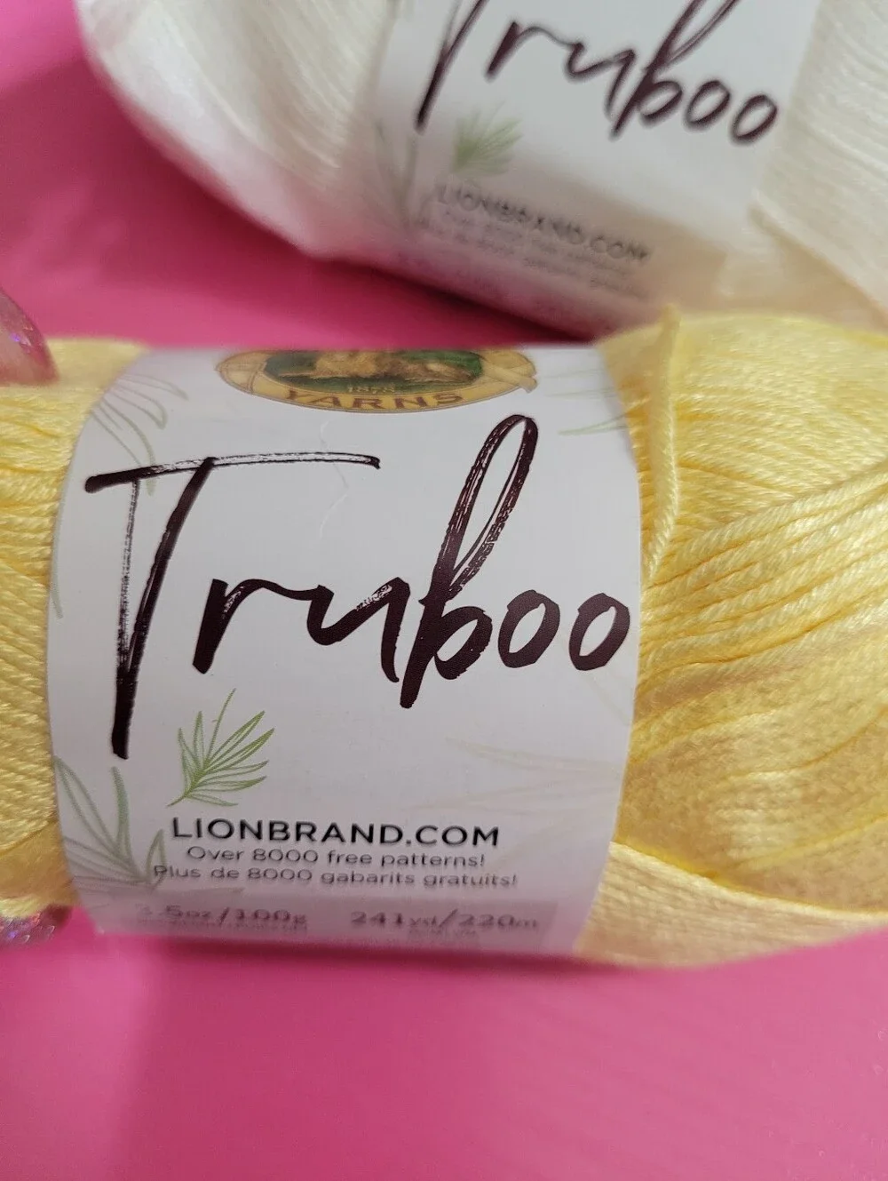 Lion Brand Truboo Yarn Skeins Lot Of 3 100% Rayon From Bamboo  (1538)